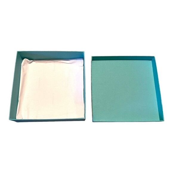 Tiffany & Co. Empty Box And Ribbon w/ Tissue Paper 5.75”x5.75”x2” Necklace Gift - Picture 7 of 12